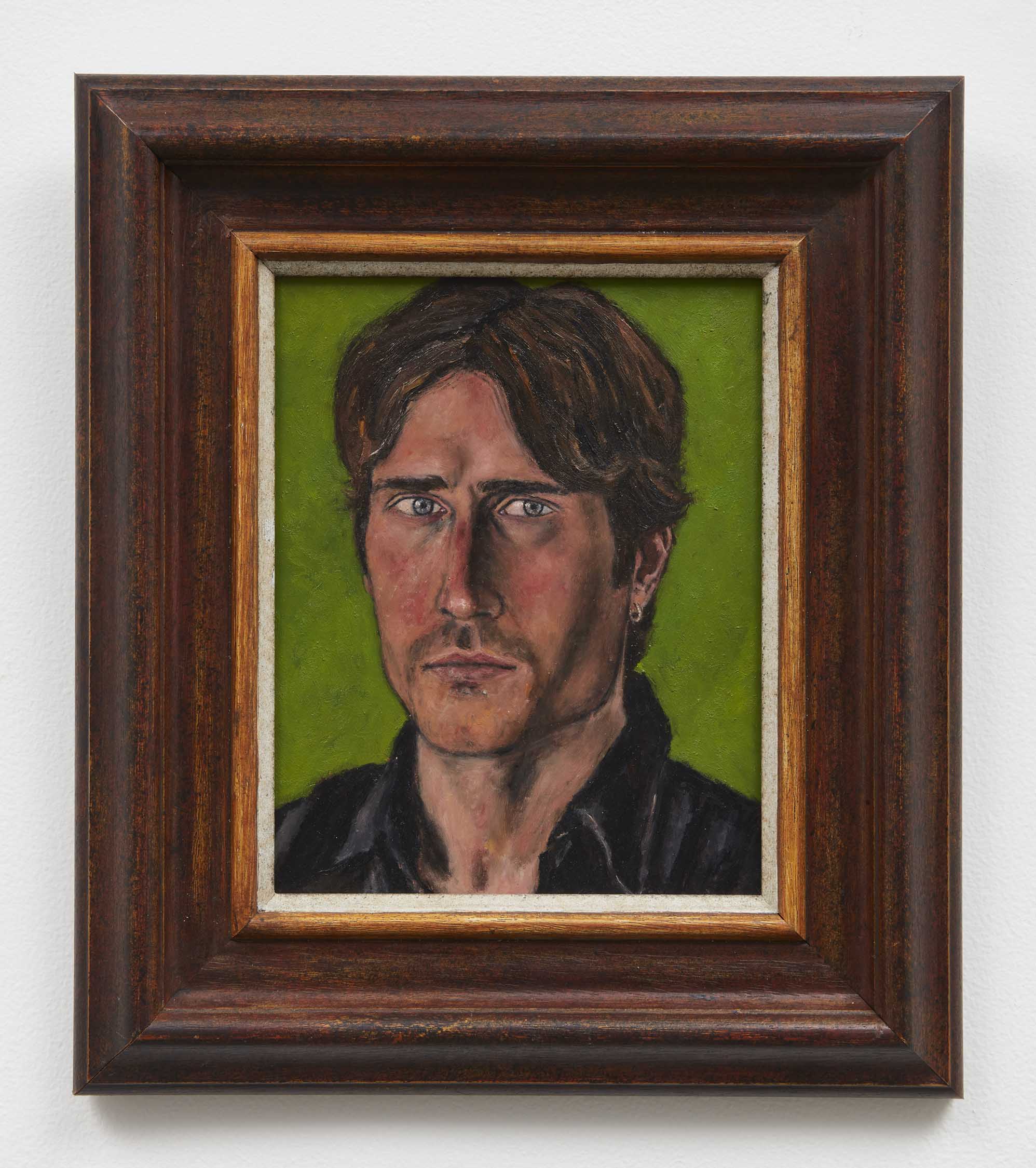 Max Jahn, <i>Jan</i>, 2025. Oil on copper in artist's frame, 16 1/8 x 13 3/4 x 1 5/8 in (41 x 35 x 4 cm)